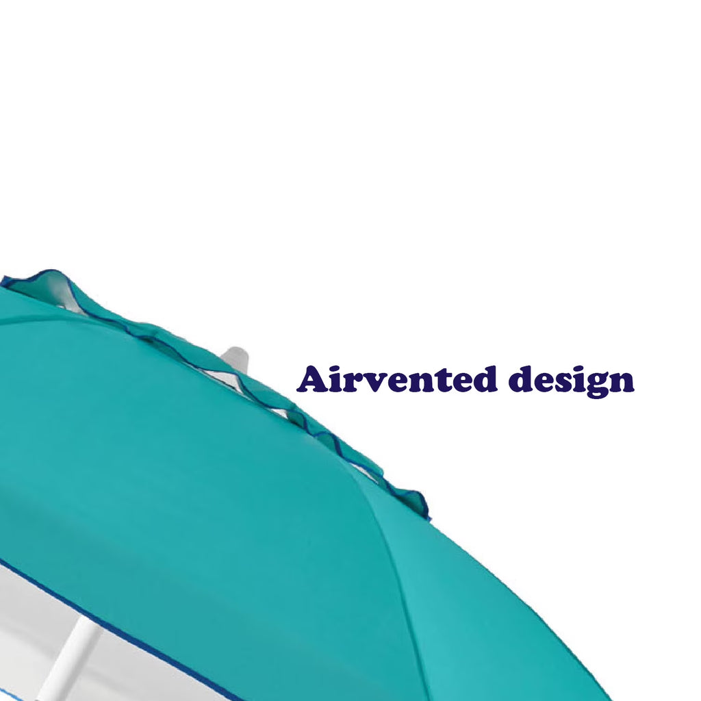 6.5 ft Tilted Beach Umbrella - Turquoise