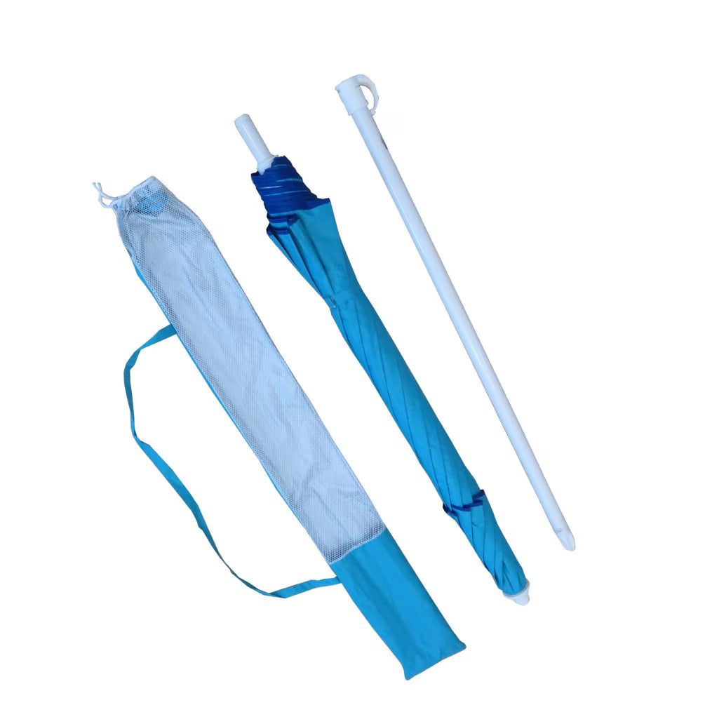 6.5 ft Tilted Beach Umbrella - Turquoise
