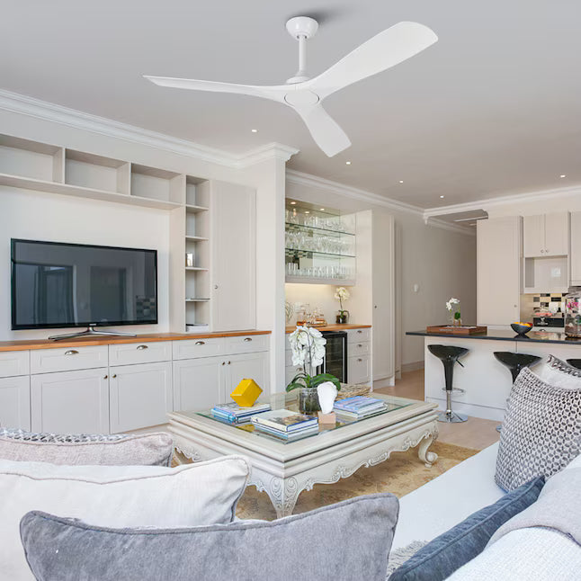 White 52-in White Propeller Ceiling Fan