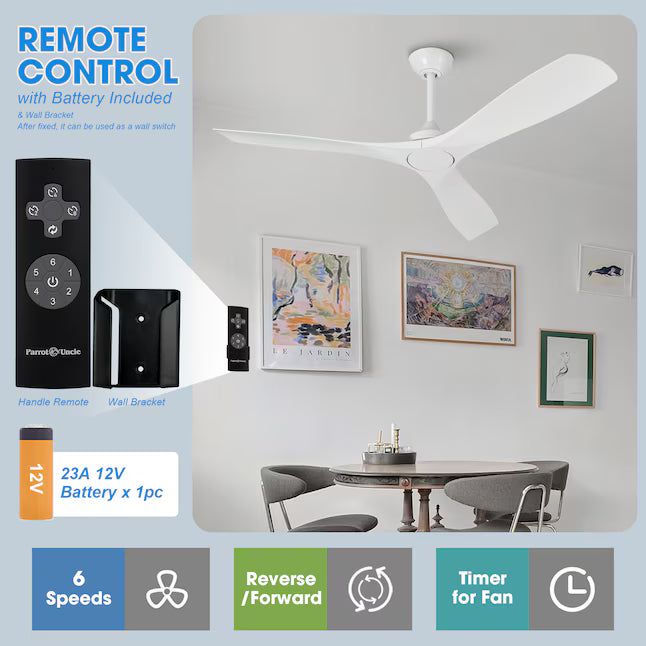White 52-in White Propeller Ceiling Fan