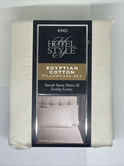 Hotel Style White Egyptian Cotton Pillow Cases Set (2)